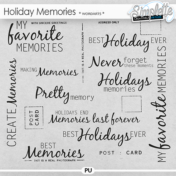 Holiday Memories (wordarts) Holiday Memories (wordarts)