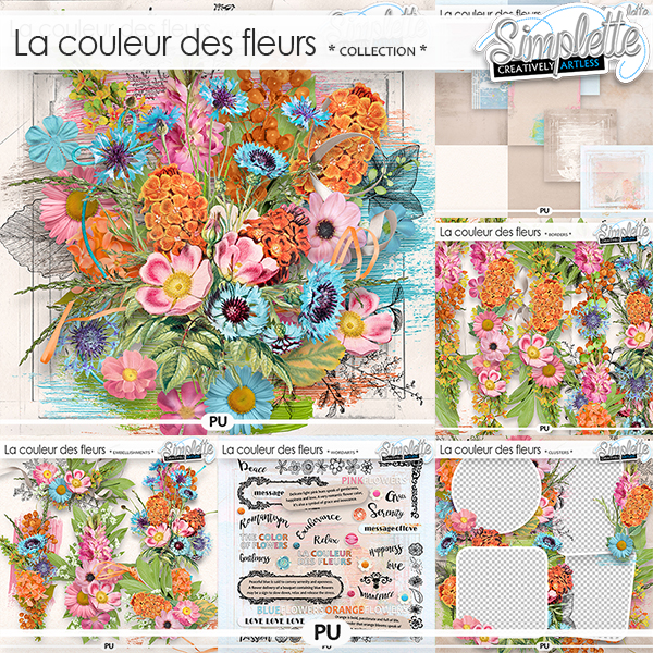 La couleur des Fleurs (collection) by Simplette | Oscraps 