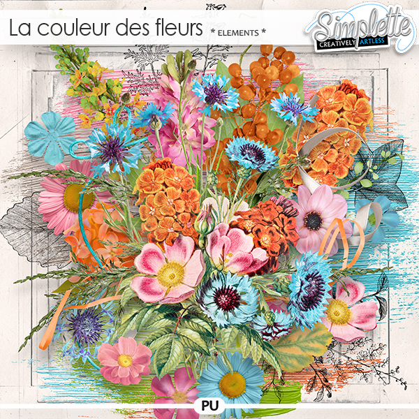 La couleur des Fleurs (elements) by Simplette | Oscraps