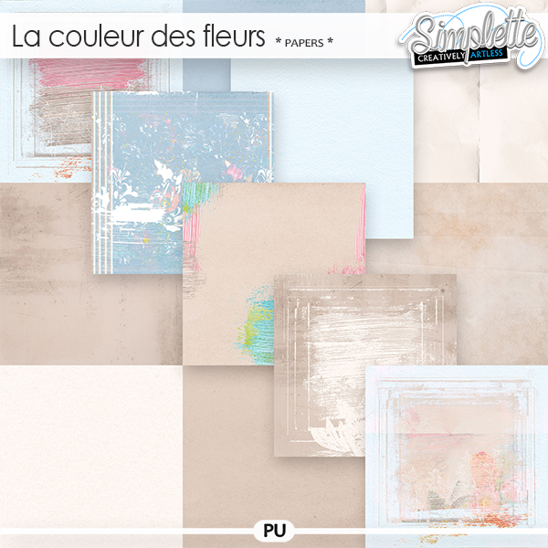 La couleur des Fleurs (papers) by Simplette | Oscraps