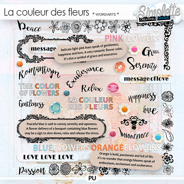 La couleur des Fleurs (wordarts) by Simplette | Oscraps