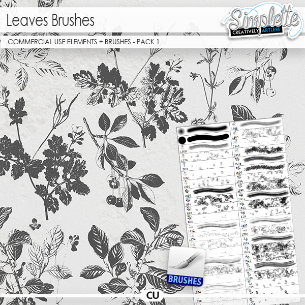 Leaves (CU elements + brushes .abr) pack 1