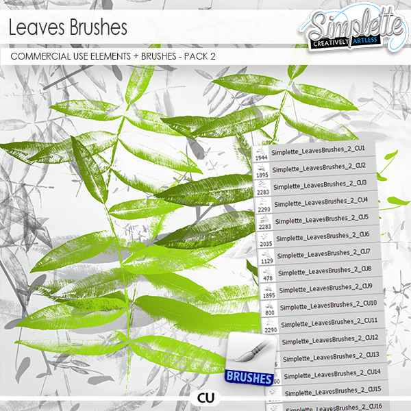 Leaves (CU elements + brushes .abr) pack 2