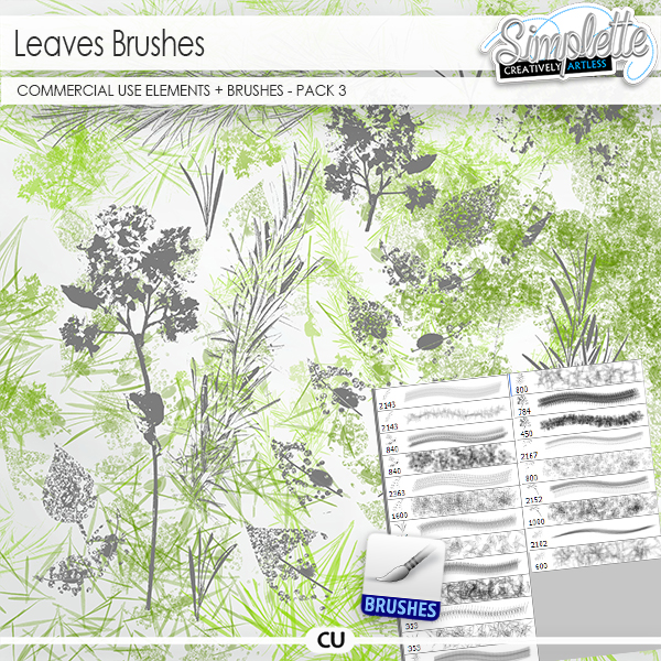 Leaves (CU elements + brushes .abr) pack 3