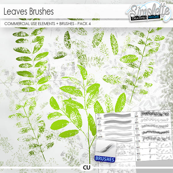 Leaves (CU elements + brushes .abr) pack 4