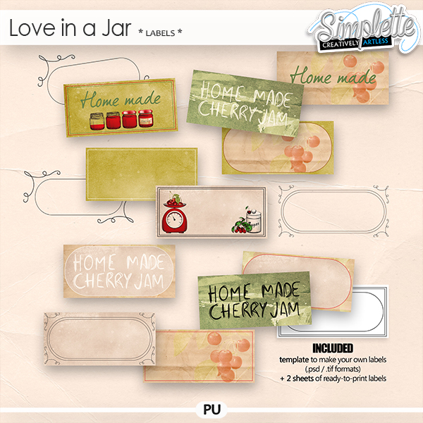 Love in a Jar (labels) by Simplette