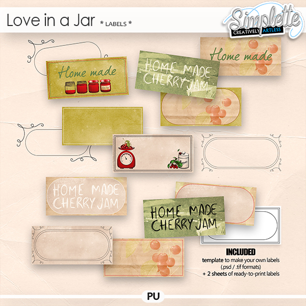 Love in a Jar (labels) by Simplette Love in a Jar (labels) by Simplette