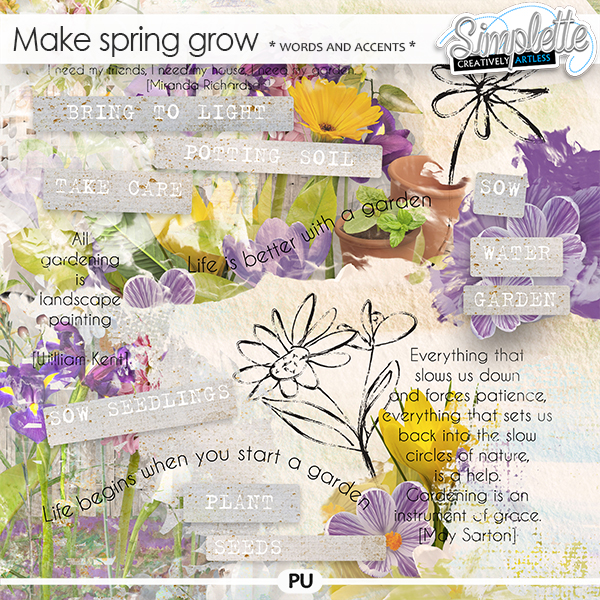 Make Spring grow (wordarts and accents) by Simplette