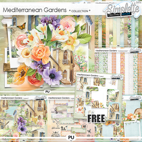 Mediterranean Gardens (collection with FREE cards) by Simplette