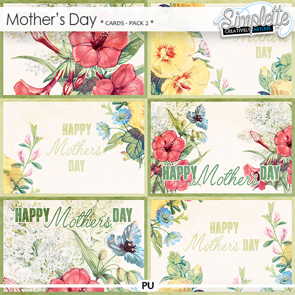 Mother's Day cards (pack 2) by Simplette
