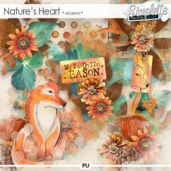 Nature's Heart (accents) by Simplette | Oscraps