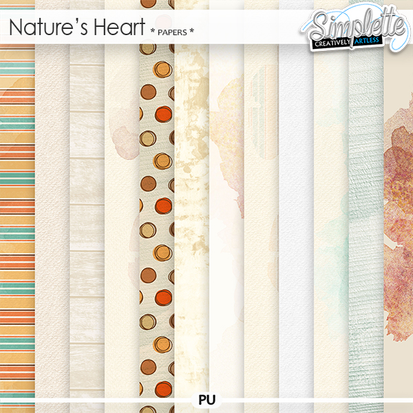 Nature's Heart (papers) by Simplette | Oscraps
