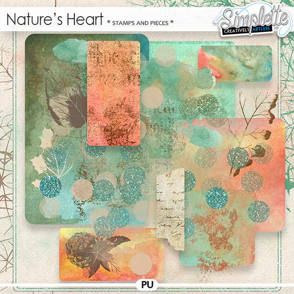 Nature's Heart (stamps and pieces) by Simplette | Oscraps