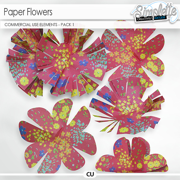 Paper Flowers (CU elements) pack 1 Paper Flowers (CU elements) pack 1