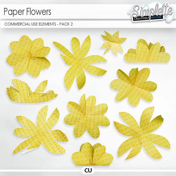 Paper Flowers (CU elements) pack 2 Paper Flowers (CU elements) pack 2