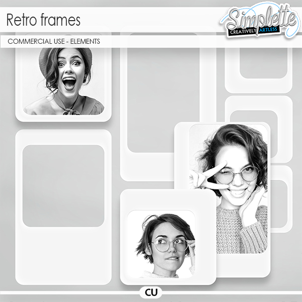 Retro Frames (CU elements) by Simplette | Oscraps