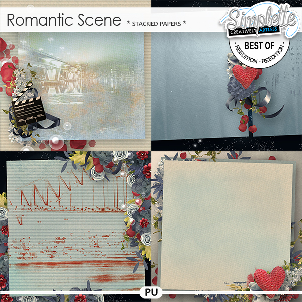Romantic Scene (stacked papers) by Simplette Romantic Scene (stacked papers) by Simplette