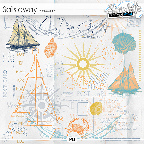 Sails away (stamps) by Simplette