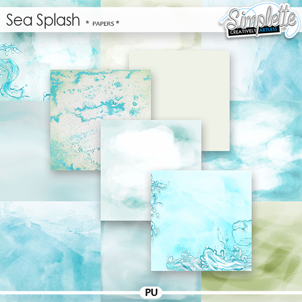 Sea Splash (papers) by Simplette | Oscraps