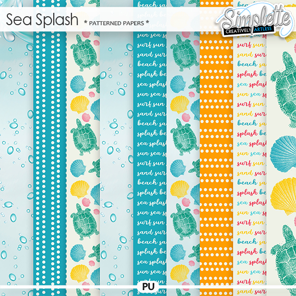 Sea Splash (patterned papers) by Simplette | Oscraps
