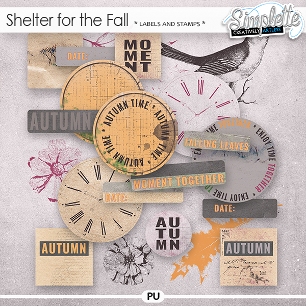 Shelter for the fall (labels and stamps) by Simplette | Oscraps