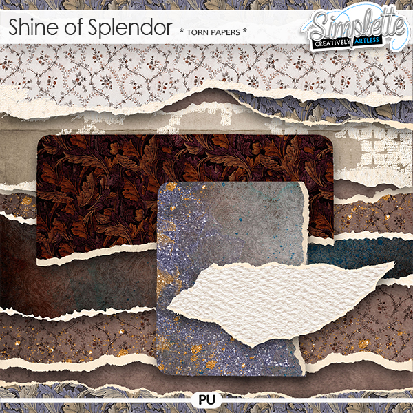 Shine of Splendor (torn papers) by Simplette | Oscraps