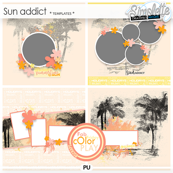 Sun Addict (templates) by Simplette Fab Friday Oscraps