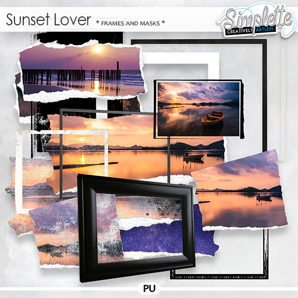 Sunset Lover (frames and masks) by Simplette | Oscraps