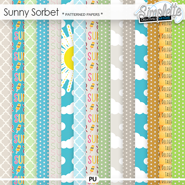 Sunny Sorbet (patterned papers) by Simplette