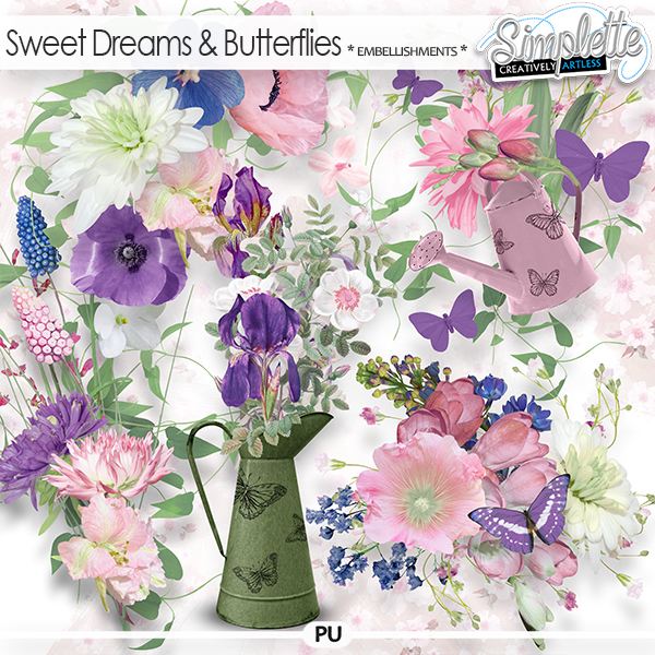 Sweet Dreams and Butterflies (embellishments) by Simplette