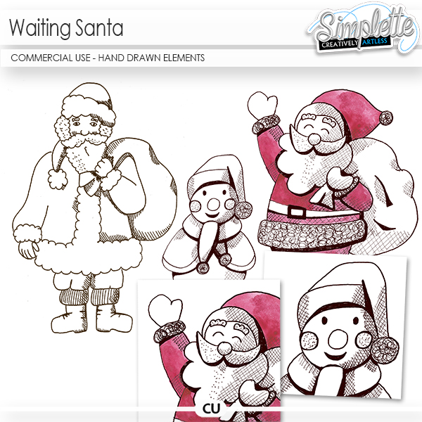 Waiting for Santa (CU hand drawn elements) by Simplette