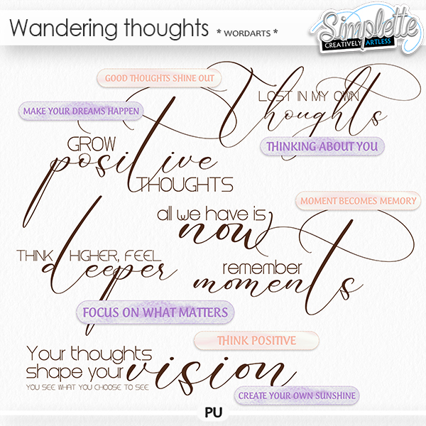 Wandering Thoughts (wordarts) by Simplette