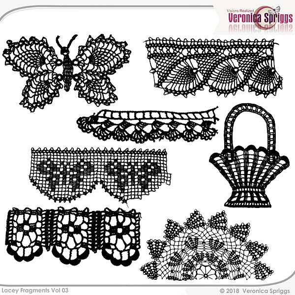 Lacey Fragments Embellishments Vol 3