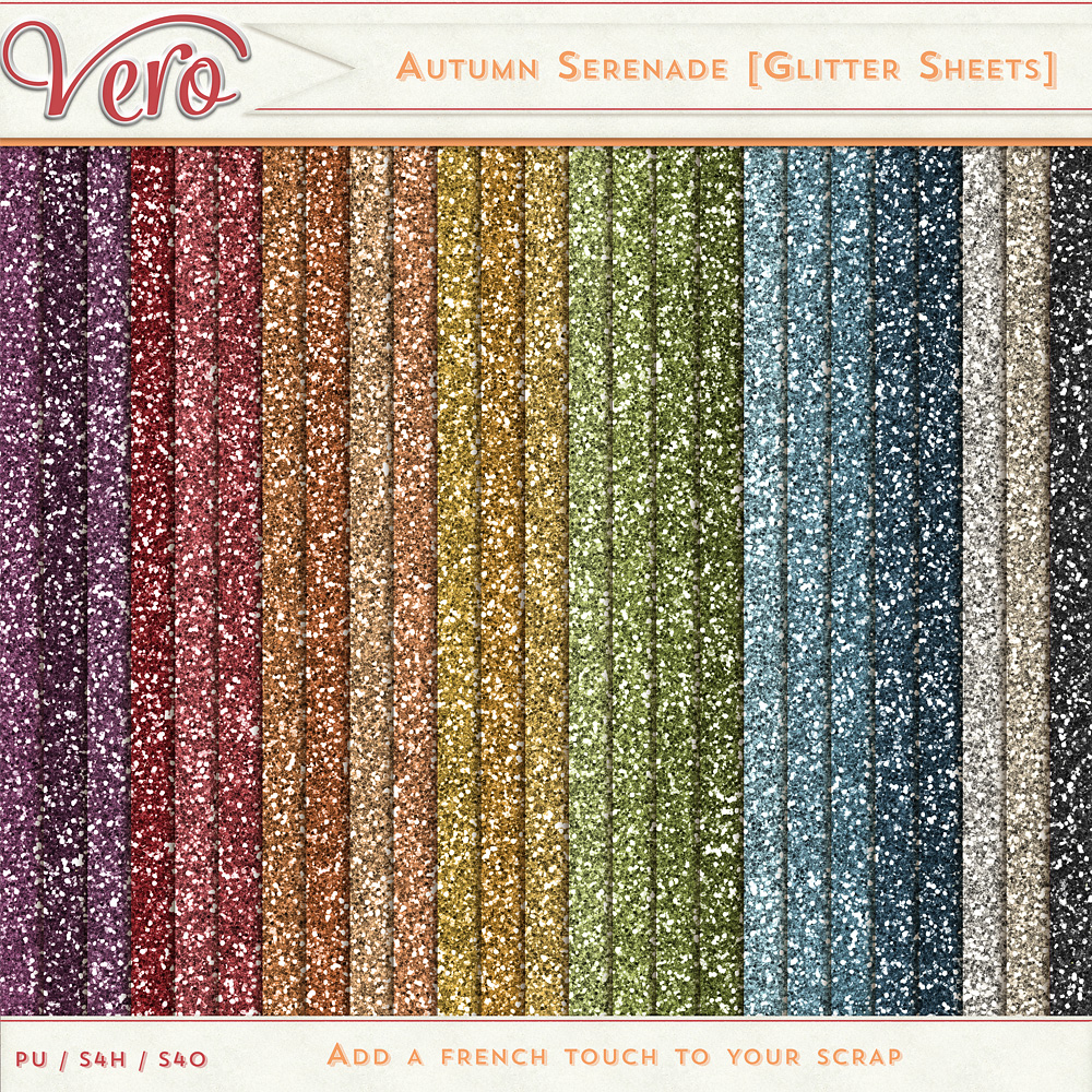 Autumn Serenade Glitter Papers by Vero