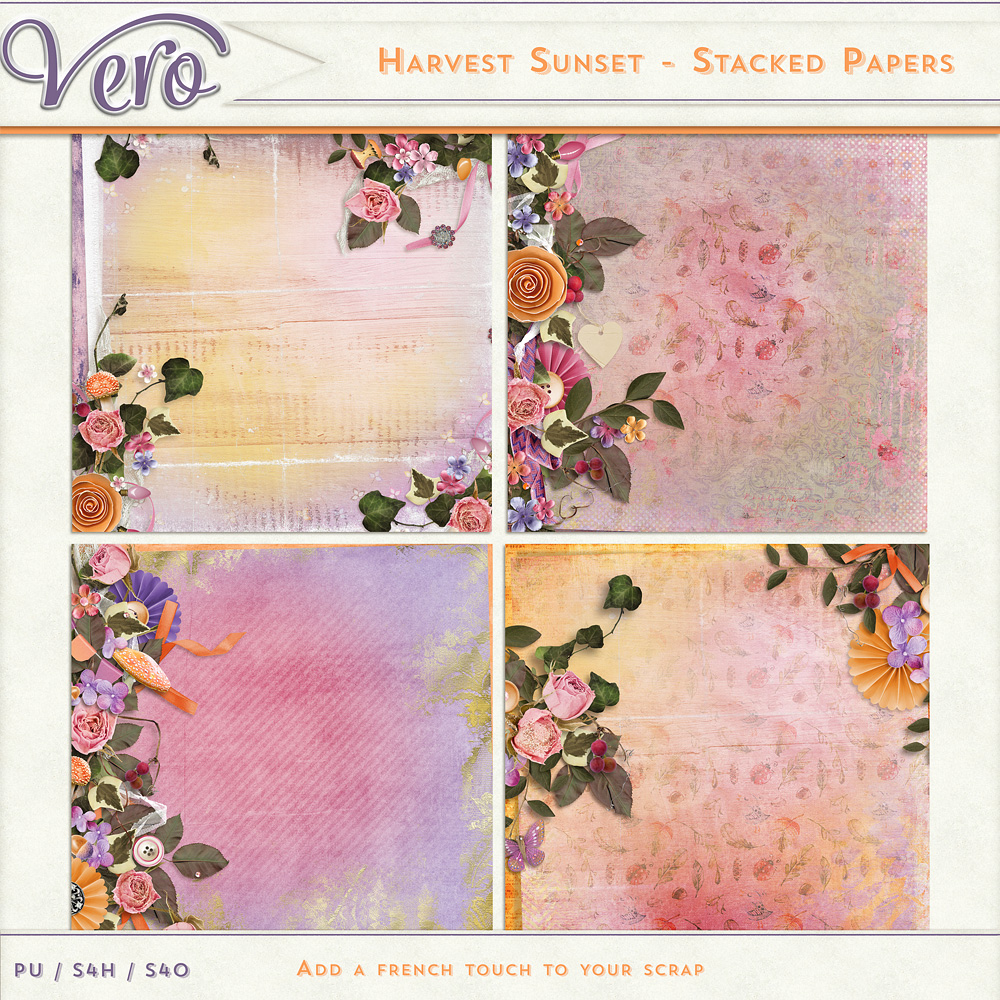 Harvest Sunset Stacked Papers by Vero