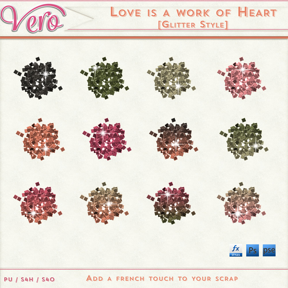 Love Is A Work of Heart Glitter Styles by Vero
