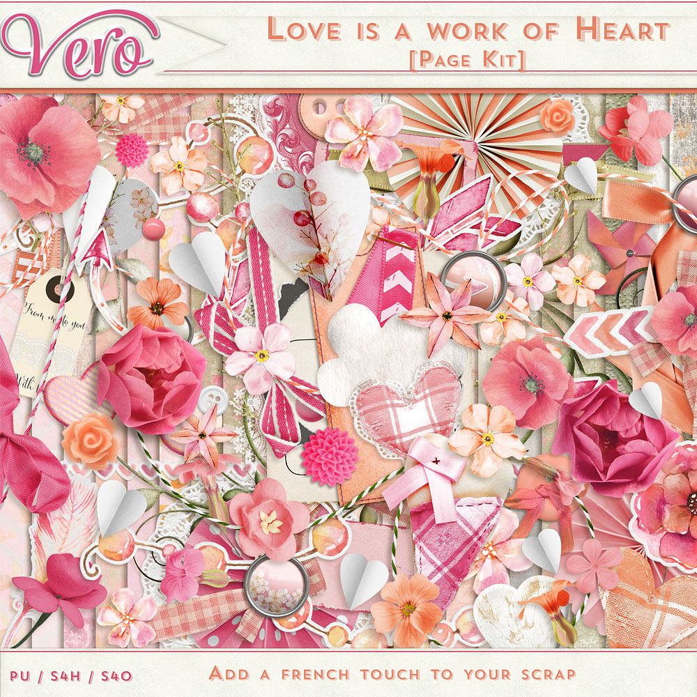 Love Is A Work of Heart Page Kit by Vero