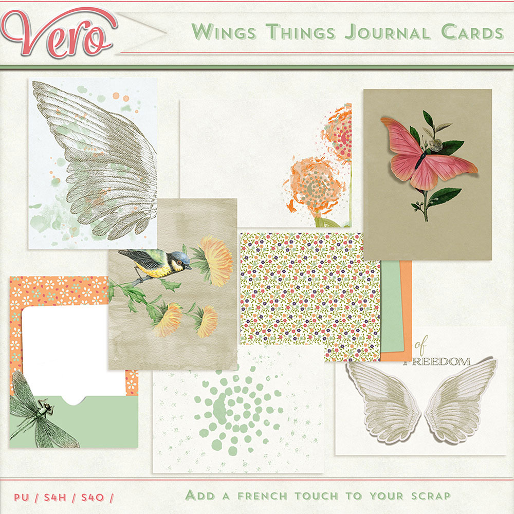 Wings Things Journal Cards by Vero Wings Things Journal Cards by Vero