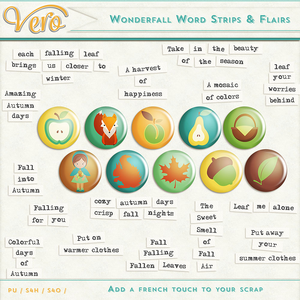 Wonderfall Word Strips & Flairs by Vero Wonderfall Word Strips & Flairs by Vero