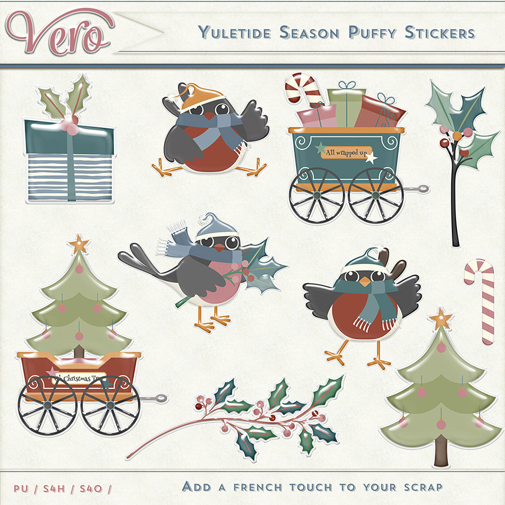 Yuletide Season Puffy Stickers by Vero Yuletide Season Puffy Stickers by Vero