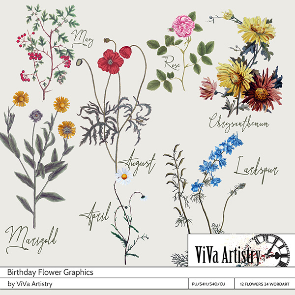 Birthday Flower Graphics
