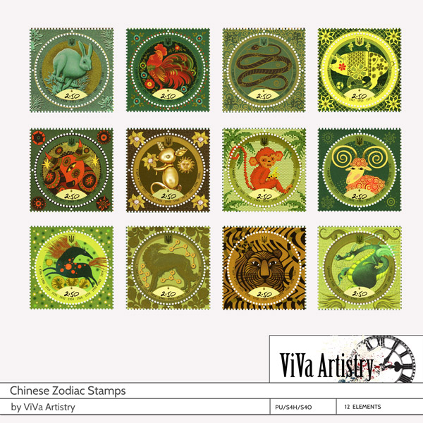 Chinese New Year Zodiac Stamps