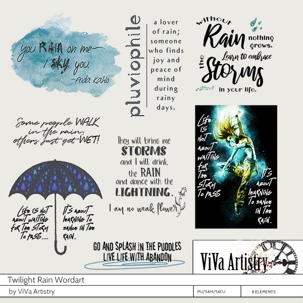 Twilight Rain Wordart