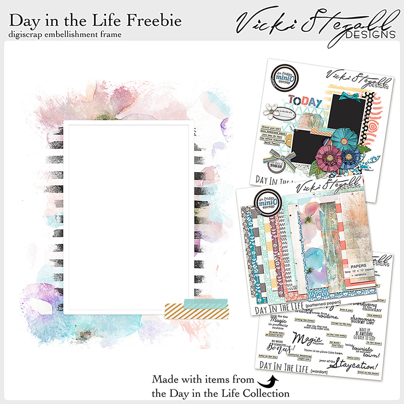 Day in the Life Digital Scrapbooking Frame Freebie 