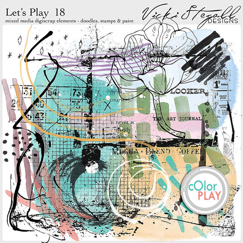 Let's Play 18 Mixed Media Digiscrap Elements