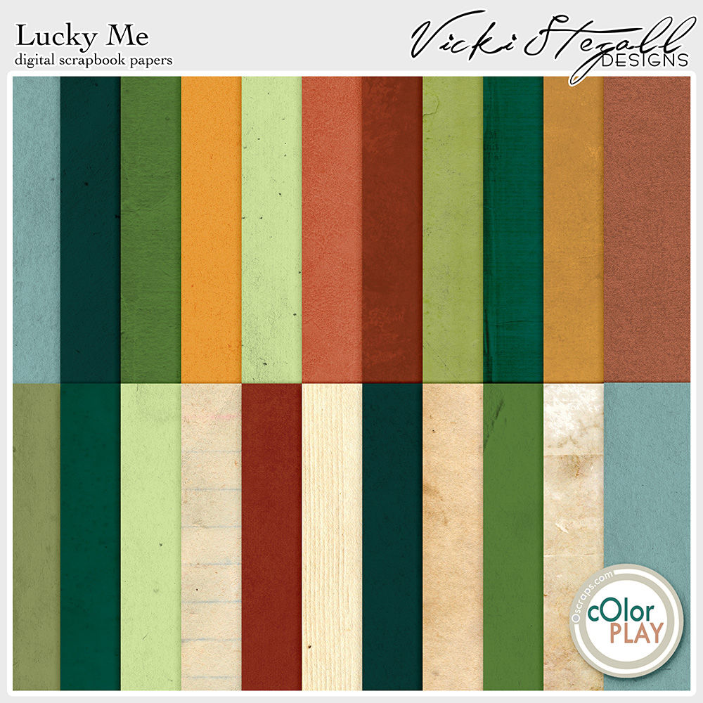 Lucky Me Scrapbook Papers by Vicki Stegall