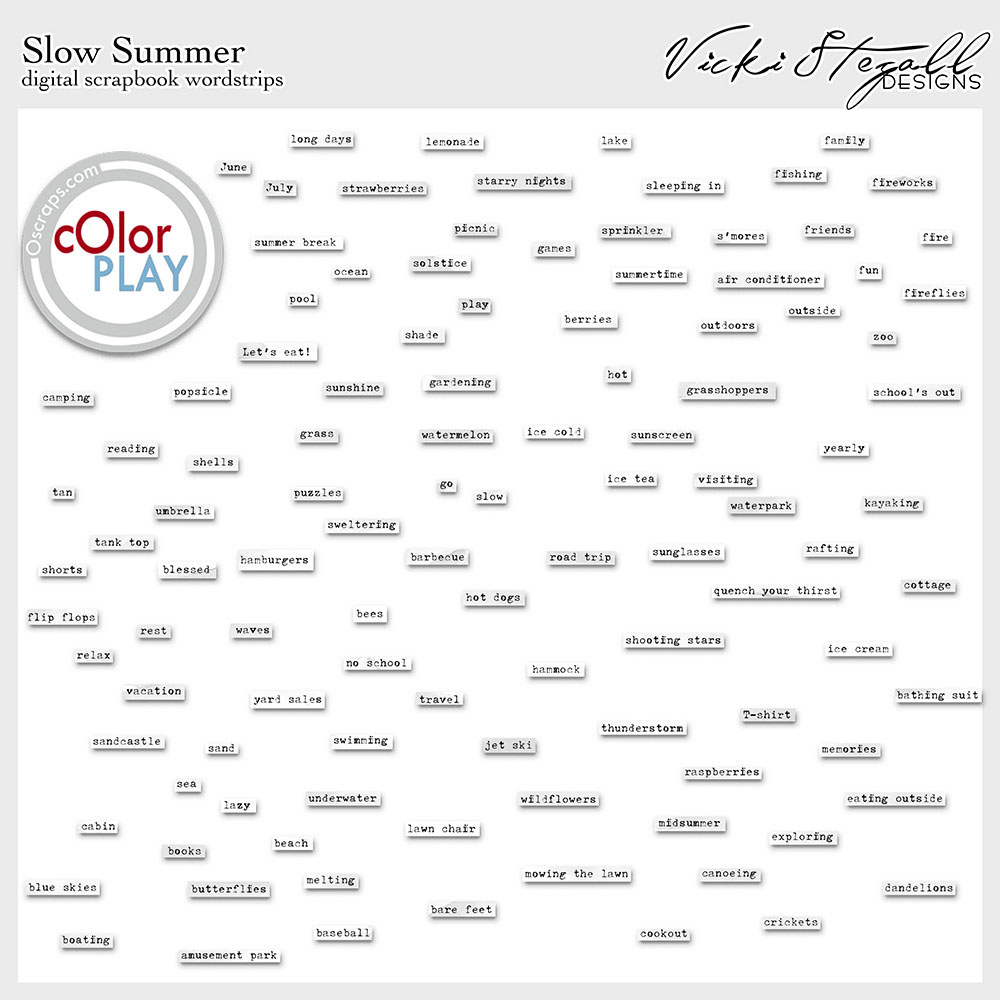 Slow Summer Word Strips