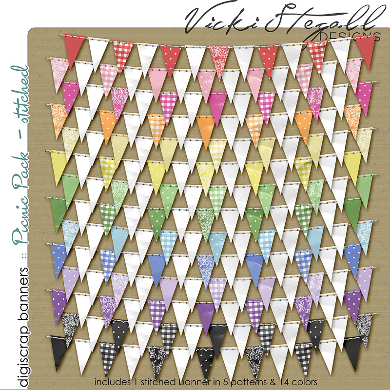 Stitched Bunting Banners Picnic Pack