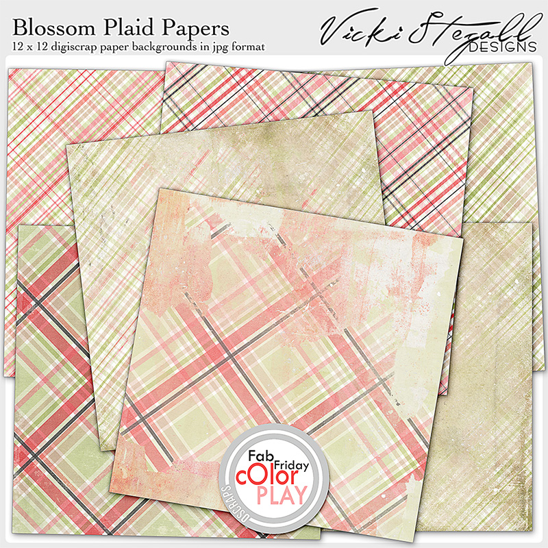 Blossom Plaid Papers