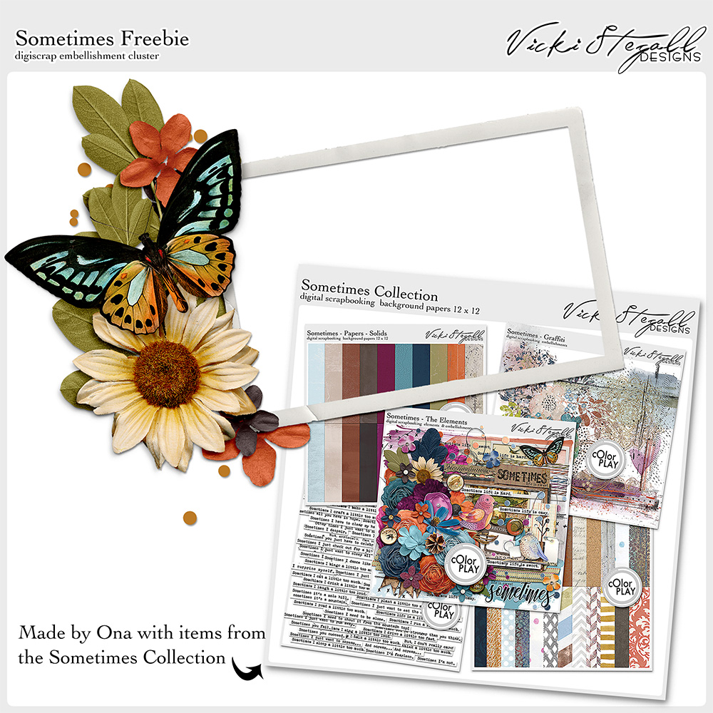 Digital Scrapbooking FREEBIE Sometimes by Vicki Stegall Designs